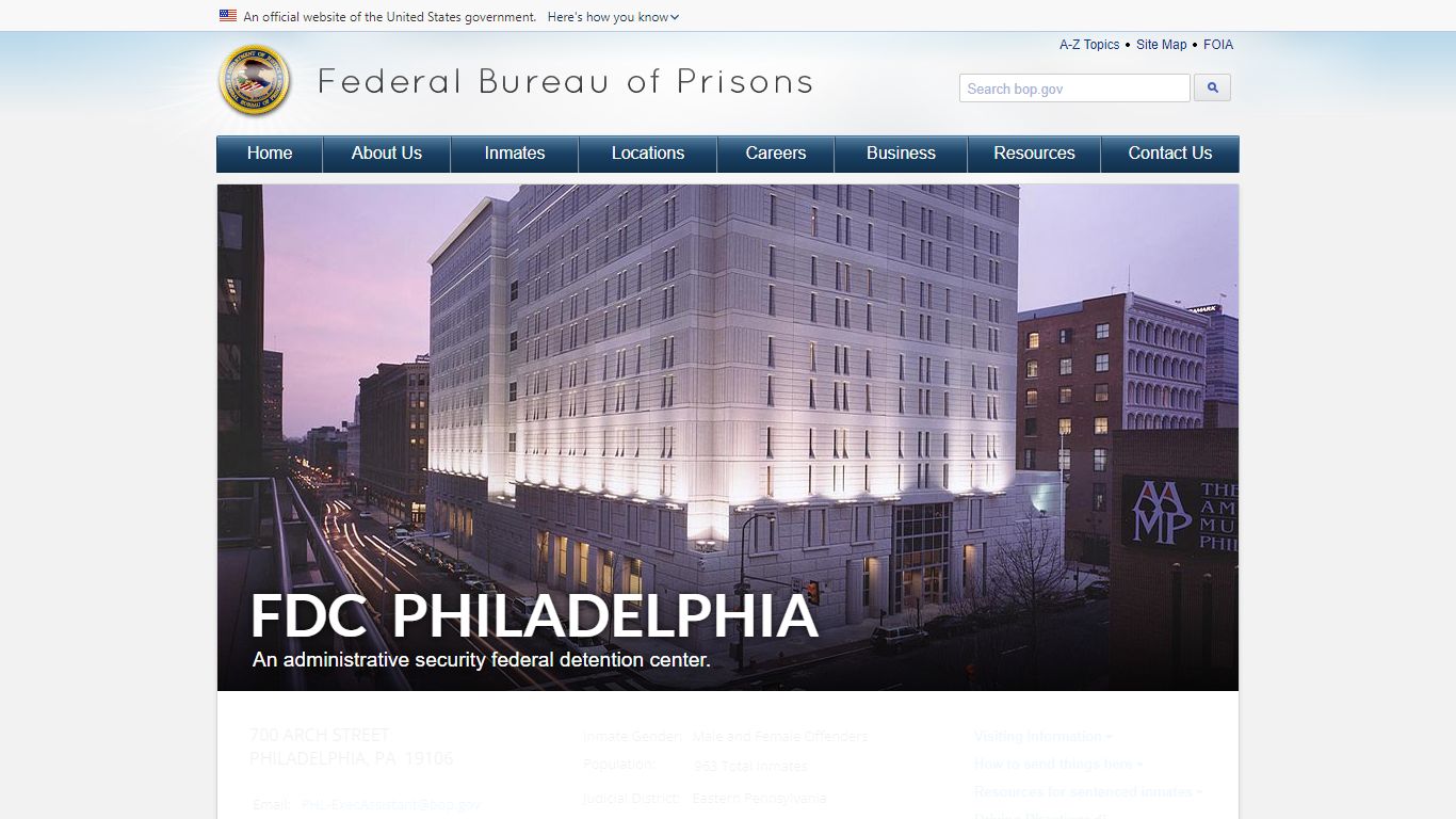 FDC Philadelphia - Federal Bureau of Prisons
